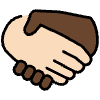 Handshake Light Skin Tone Dark Skin Tone Element from OpenMoji Emoji Set