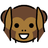 Hear No Evil Monkey Element from OpenMoji Emoji Set
