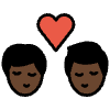Kiss Man Man Dark Skin Tone Element from OpenMoji Emoji Set