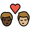 Kiss Man Man Dark Skin Tone Medium Light Skin Tone Element from OpenMoji Emoji Set