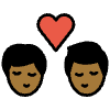 Kiss Man Man Medium Dark Skin Tone Element from OpenMoji Emoji Set