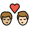 Kiss Man Man Medium Light Skin Tone Light Skin Tone Element from OpenMoji Emoji Set