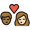 Kiss Person Person Medium Dark Skin Tone Light Skin Tone Element from OpenMoji Emoji Set