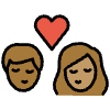 Kiss Person Person Medium Dark Skin Tone Medium Skin Tone Element from OpenMoji Emoji Set