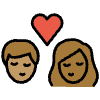 Kiss Person Person Medium Skin Tone Medium Dark Skin Tone Element from OpenMoji Emoji Set