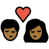 Kiss Woman Man Medium Dark Skin Tone Element from OpenMoji Emoji Set