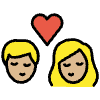 Kiss Woman Man Medium Light Skin Tone Element from OpenMoji Emoji Set