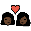 Kiss Woman Woman Dark Skin Tone Element from OpenMoji Emoji Set