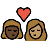 Kiss Woman Woman Dark Skin Tone Medium Skin Tone Element from OpenMoji Emoji Set