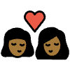 Kiss Woman Woman Medium Dark Skin Tone Element from OpenMoji Emoji Set