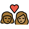 Kiss Woman Woman Medium Dark Skin Tone Medium Skin Tone Element from OpenMoji Emoji Set