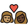 Kiss Woman Woman Medium Skin Tone Dark Skin Tone Element from OpenMoji Emoji Set