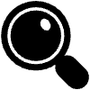 Magnifying Glass Tilted Left High Contrast Emoji from Fluent Emoji High Contrast Set | Free Download as SVG Vector and Transparent PNG | Streamline emojis