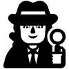 Man Detective High Contrast Default Element from Fluent Emoji High Contrast Set