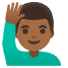 Man Raising Hand Medium Dark Skin Tone Element from Noto Emojis Set