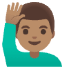 Man Raising Hand Medium Skin Tone Element from Noto Emojis Set
