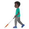 Man With White Cane Dark Skin Tone Element from Noto Emojis Set