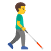 Man With White Cane Facing Right Element from Noto Emojis Set