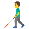 Man With White Cane Element from Noto Emojis Set