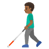 Man With White Cane Medium Dark Skin Tone Element from Noto Emojis Set