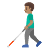 Man With White Cane Medium Skin Tone Element from Noto Emojis Set