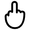Middle Finger High Contrast Default Element from Fluent Emoji High Contrast Set