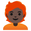 Person Dark Skin Tone Red Hair Element from Noto Emojis Set