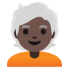 Person Dark Skin Tone White Hair Element from Noto Emojis Set