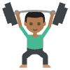 Person Lifting Weights Medium Dark Skin Tone Element from EmojiTwo Colors Set