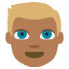 Person Medium Dark Skin Tone Blond Hair Element from EmojiTwo Colors Set
