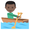 Person Rowing Boat Dark Skin Tone Element from EmojiTwo Colors Set