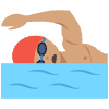 Person Swimming Medium Skin Tone Element from EmojiTwo Colors Set