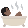 Person Taking Bath Dark Skin Tone Element from EmojiTwo Colors Set