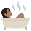 Person Taking Bath Medium Dark Skin Tone Element from EmojiTwo Colors Set