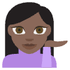 Person Tipping Hand Dark Skin Tone Element from EmojiTwo Colors Set