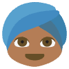 Person Wearing Turban Medium Dark Skin Tone Element from EmojiTwo Colors Set
