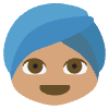 Person Wearing Turban Medium Skin Tone Element from EmojiTwo Colors Set