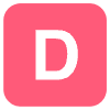 Pink D Icon Element from EmojiTwo Colors Set