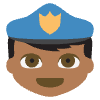 Police Officer Medium Dark Skin Tone Element from EmojiTwo Colors Set