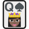 Queen Of Spades Emoji Element from EmojiTwo Colors Set