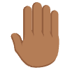 Raised Back Of Hand Medium Dark Skin Tone Element from EmojiTwo Colors Set