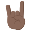 Sign Of The Horns Dark Skin Tone Element from EmojiTwo Colors Set