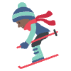 Skiing Adventure Element from EmojiTwo Colors Set