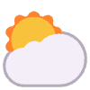 Sun Behind Cloud Flat Element from Fluent Emoji Flat Set