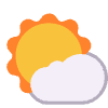 Sun Behind Small Cloud Flat Element from Fluent Emoji Flat Set