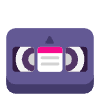 Videocassette Flat Element from Fluent Emoji Flat Set
