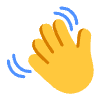 Waving Hand Flat Default Emoji from Fluent Emoji Flat Set | Free Download as SVG Vector and Transparent PNG | Streamline emojis