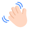 Waving Hand Flat Light Element from Fluent Emoji Flat Set