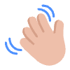 Waving Hand Flat Medium Light Element from Fluent Emoji Flat Set