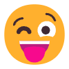 Winking Face With Tongue Flat Emoji from Fluent Emoji Flat Set | Free Download as SVG Vector and Transparent PNG | Streamline emojis